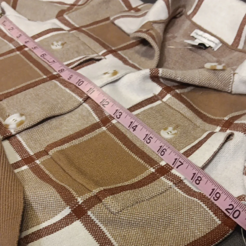 NWT Cupcakes & Cashmere Caramel Plaid Belted Shacket Coat Small